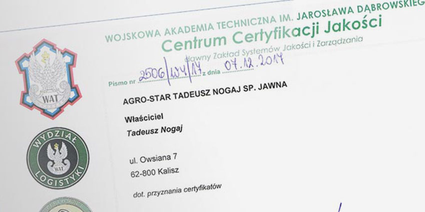 Certyfikacje 2017